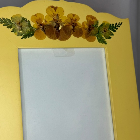 FETCO Floral Picture‎ Frame Pressed Flower Decor Yellow Photo Frame 4x6 - Picture 1 of 8